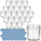 gouveo Lot de 24 bocaux de conservation de 100 ml avec couvercle à visser bleu à carreaux – Bocaux à dizaines avec fermeture Twist-Off – Petits bocaux de conservation pour faits maison (EGD100KB)