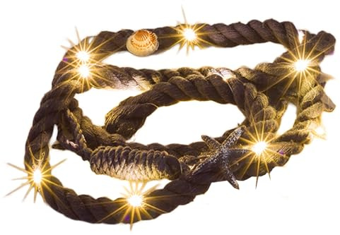 LED-Muschel, Licht mit 15 LEDs, Maritime Tischdekoration, 1,5 M Mikrol-Jumper, Batteriebetrieben, Draussen, 6 W (Blau)