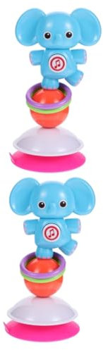 WOONEKY 2st Die Glocke Rütteln Spielzeug Essen Desktop-kinderspielzeug Musikspielzeug Saugspielzeug Für Kindertische Babys Kauen Beißring Kind Kinderspielzeug Drehbares Spielzeug Plastik