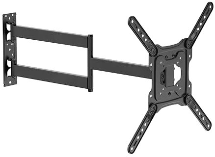 Soporte TV Pared con Brazo Articulado Extralargo para Planas de 23-65 Pulgadas, Soporte esquinero para TV con Soporte Giratorio e inclinable de 180°, MAX. VESA 400 x 400 mm, soporta hasta 35KG