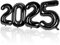 LAPONO Folien Zahlen Luftballon 2025, Schwarz Folienballon 82cm Zahlenballon Black Helium Ballon Luftballonzahl 2025 für Neujahr Zahlenluftballons for Party Silvester Neues Jahr Deko Jahreswechsel