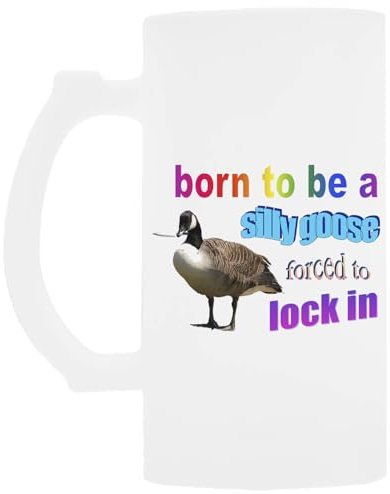 Udaytee Geboren, Um Eine Dumme Gans Zu Sein, Gezwungen, Sich In Wortkunst Einzuschließen Biertrinkbecher Aus Glas Mit Henkel
