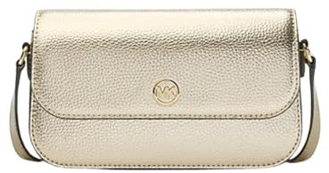 Michael Kors Jet Set Travel Small Metallic Leather Crossbody Pale Gold, pale gold, Small