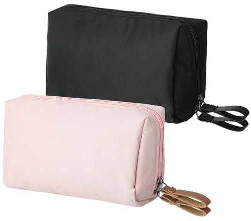 2 Stück Kosmetiktasche Kleine,Tragbare Schminktasche Damen,Reise Make Up Tasche,Multifunktions-Aufbewahrungstasche Kulturtasche mit Reißverschluss für Reise Schlafzimmer Badezimmer