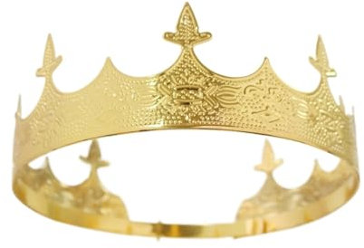 EYRMQWJPC Kristallkronen für Erwachsene, Krone Retro Vollrunde Krone Geometrisch verstellbare König-Männer-Festzug-Metallkrone Geeignet for Hochzeits-Tiara, Mädchen-Geburtstags-Tiara(C1)