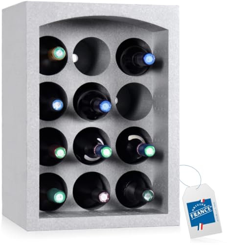 Flaschenregal Weinregal stapelbar Flaschenbox aus Styropor Flaschen Aufbewahrung zum Stellen (12er Box)