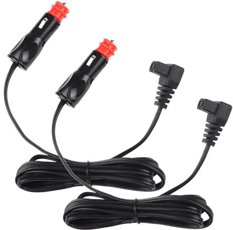 RtottiM 2 Stück 12V KFZ Kühlbox Kabel Verlängerungskabel, Auto Kühlschrank Verlängerungskabel, Auto Kühlschrank Zigarettenanzünder, Kompressor Ersatzkabel Stecker, Netzteil Ersatzkabel, 2M