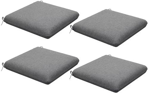 Outsunny Lot de 4 Coussins de Chaise Rembourrage Épais 47 x 47 cm Gris