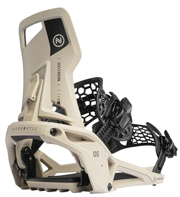 Nidecker OG Supermatic Snowboard Bindungen – Auto Open System mit verstellbarem Highback - XL - Desert
