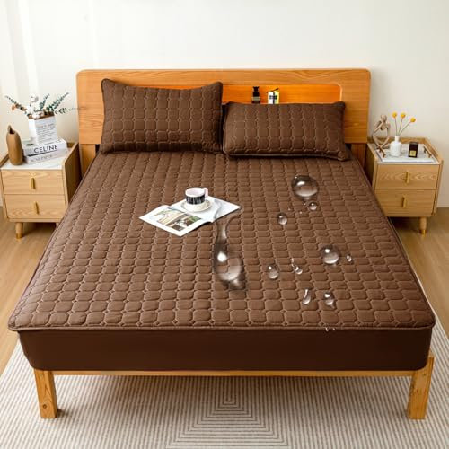 Atmungsaktiver Matratzenschoner, 150 x 200 cm, geräuschlose Matratzenauflage für kompletten Matratzenschutz