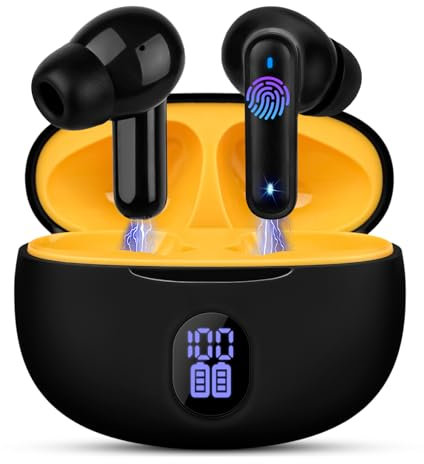 LWMTT Cuffie Bluetooth 5.3 In Ear, Senza Fili, IPX7 Impermeabili, 30H di Durata Batteria, Rosso Matt