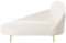 Beliani Chaiselongue rechts Bouclé Creme weiß gesteppt mit Metallgestell Gold Valreas