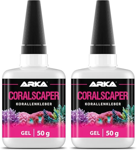 ARKA Coralscaper - 50 g - Korallenkleber Gel für schnelles & ergiebiges Verkleben von Korallen in Meerwasseraquarien, fest & zuverlässig (Packung mit 2)