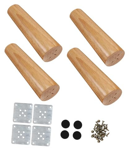 Tofficu 1 Ensemble Pieds De Table en Bois Massif À Manger Pieds De Table Noirs Pieds De Meubles Pieds De Canapé Pied De Table D'appoint Rustique Khaki