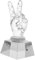 INOOMP Decorative Crystal Trophy Award Hand Shaped Prize Trophy for Home Decor Durable Transparent Design Friends and Lovers Elegant Display Accessory