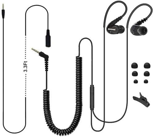 MOXKING Cuffie per TV con cavo lungo da 4,8 m, compatibile con computer, presa audio da 3,5 mm, cavo stereo in metallo con basso (nero)