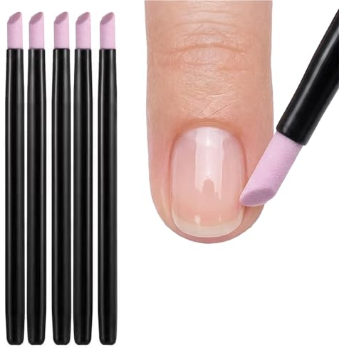 LEOUEANR Confezione da 5 lime per cuticole, penna al quarzo per rimuovere cuticole e levigare le unghie, per manicure professionale e domestica