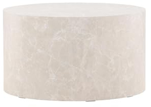 FURNLUX Couchtisch, Rund, Marmor-Grau Dekor, 80 x 80 x 45 cm, 18 kg, MDF Material, Montageanleitung verfügbar