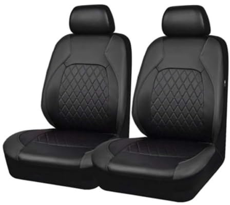 Auto Vorder sitzbezüge, Für VW Polo IV (9N) 2006 2007 2008 2009 | Vordersitzbezüge,Sitzschoner,Leder,Wasserdicht,Airbag Kompatibel,Rautenmuster,Rutschfest,Sitzauflage,Pflegeleicht,Kunstleder