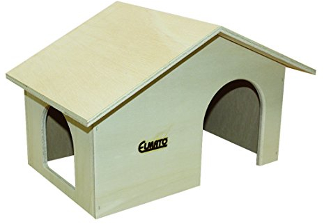 Elmato 10020 Hasenhaus Nagerhaus Almhütte Naturholz, 33x24x24cm