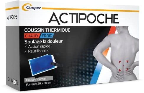 ACTIPOCHE - Coussin thermique - Thermothérapie - Contractures musculaires et douleurs articulaires - Grand modèle - 20x30 cm - Gel - 1 unité