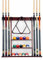 Iszy Billiards Queue-Rack Only – 6 Poolqueue – Billardstock Wandregal aus Holz – wählen Sie Mahagoni, Schwarz oder Eiche, Unisex-Erwachsene, F15001-mah, Mahagoni