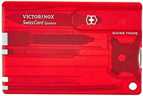 Victorinox Taschenwerkzeug SwissCard QUATTRO Rubin transparent, 0.7200.TU