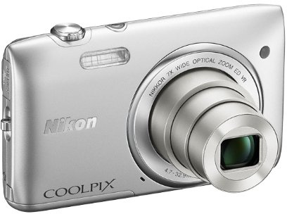 'NIKON COOLPIX S3500 Digitalkamera Compact 20 Megapixel, 2,7-Display Optischer Zoom 7 x Silber