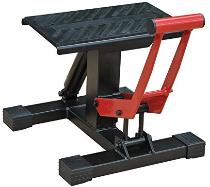 HOMCOM Caballete Elevador Universal Ajustable para Moto Tipo Soporte de Motocross para Aparcar o Reparar Amortiguamiento Carga 150kg Acero
