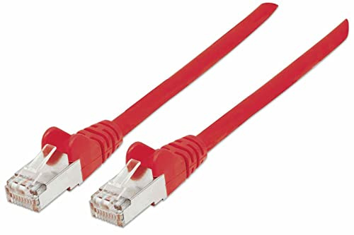 Intellinet Network Patch Cable, Cat7 Cable/Cat6A Plugs, 10m, Red, Copper, S/FTP, LSOH / LSZH, PVC, RJ45, Gold Plated Contacts, Snagless, Booted, Polybag