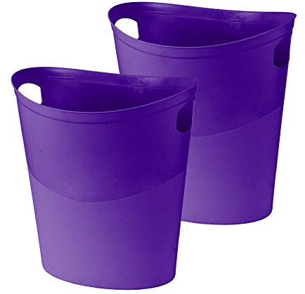 Simpa® 10L 10 Litre Plastic Flexi Storage Bin Home Kitchen Garden Bedroom Toy Camping Portable Storage Container - Made in The UK - Purple - Set of 2