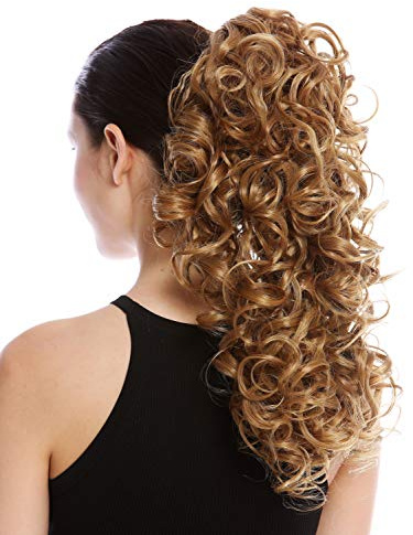 WIG ME UP - MKB-6A-V-15 Haarteil Zopf Pferdeschwanz lang lockig gelockt Blond Honigblond 45 cm