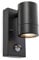 National Lighting PIR Outside Lights - Outdoor Security Lights - Matt Black Motion Sensor Presence Detector External Lantern Light - IP44 Rated 7W 240V LED GU10 Lamp (Not Included)