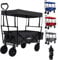 Arebos Bollerwagen faltbar mit Dach | Handwagen | Transportwagen | Faltwagen | Gerätewagen inkl. 2 Netztaschen und Einer Außentasche | faltbar | bis 70 kg Tragkraft | 360° Vollgummireifen | Schwarz