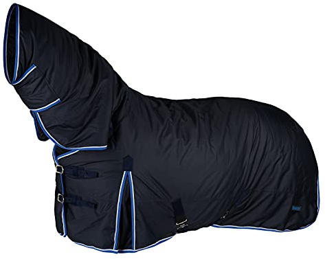 Horze Glasgow Regendecke mit Halsteil, 400g, Blau, 135