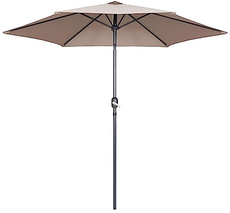 Oviala Parasol Droit 3m en Aluminium Taupe