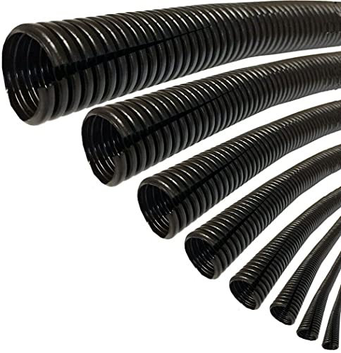 ZESLIV Split Wire Loom Tubing (18 mm x 3 Meter) auto Wire Conduit Flexible Cover Black