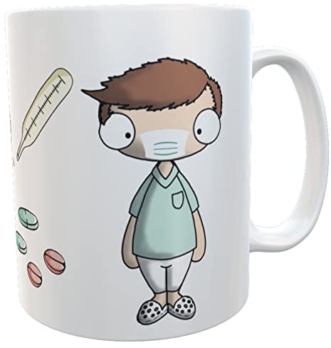 Tasse Krankenschwester mit Herz Krankenpflegerinnen Geschenk Kaffeebecher Teetasse Becher Kaffeetasse Mug (Pfleger)