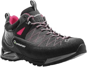 Garsport Mountain Tech Low WP Woman, Trekking Shoe Mujer, Antracita/Fucsia, 40 EU