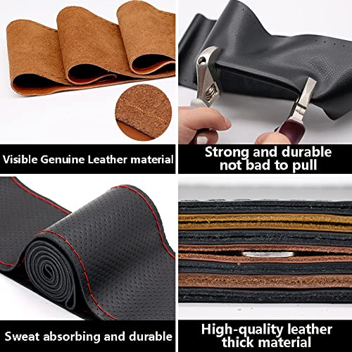 Nijakise Lenkradbezug Für BMW E36 1995-2000 E46 1998-2004 E39 1995-2003 X3 E83 X5 E53 2000-2006 DIY Schwarz Echtes Leder Auto Lenkradbezug