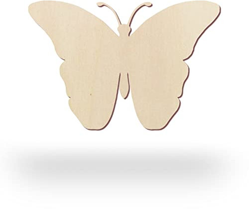 Kleenes Traumhandel Holztiere - Tiere aus Holz - Wanddeko Tiere - Tierscheiben - Tierform aus Holz für Kinderzimmer, Wohnzimmer, Geburtstag (Schmetterling, 3er Pack - 21 cm Breite)