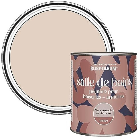 Rust-Oleum Peinture Rose Résistante à l'humidité pour Meubles de Salle de Bains, Finition Satinée - Pêche 750ml