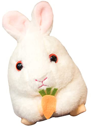 ibasenice Kaninchen Plüschtier Jahr Der Hasenpuppe Chinesische Neujahrskaninchenpuppe Kaninchen-maskottchen-spielzeug Gefüllter Hasenplüsch Kind Weiß Spielzeugkaninchen Pp Baumwolle Sanft