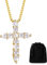 Weiß Vergoldete Damen Kreuz Kette Halskette mit Kreuz Diamant Anhänger Weißer Kristall Kreuz Diamant Halskette Schmuck für Frauen Geschenk(Gold)