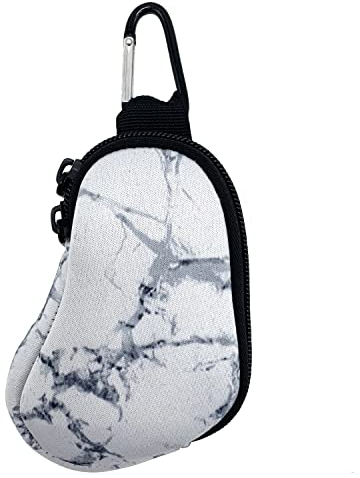 KOSTOO Asthma Inhalator Halter Neopren Schutzhülle Tragbare Tragetasche Reise Inhalator Mini Case Sleeve für L-förmigen Inhalator, Inhalator Nicht im Lieferumfang Enthalten, Marmor Weiß