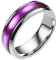 Homme Bague Acier Inoxydable, Bagues de Fiancaille Femme 6mm avec Émail Violet Bagues Taille 70
