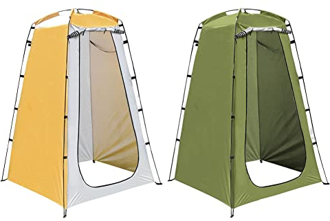 AMZLORD Tragbares Duschzelt Umkleidezelt Toilettenzelt, Wasserdichtes UV-Schutzzelt Beistellzelt Lagerzelt Campingzelt Trekkingzelt Strand Zelt for Camping, Wohnwagen, Picknick - Gelb