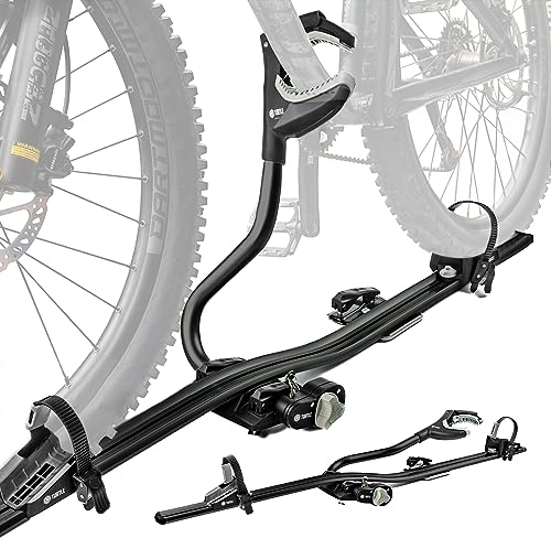 Turtle Pro-S | Fahrradträger, Fahrrad Dachträger, Universeller Fahrradhalter fürs Autodach | Abschließbar | Belastbarkeit bis 20 kg | Leichte und robuste Konstruktion aus Aluminium; Schwarz