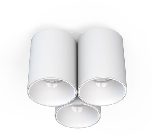Deckenleuchte Weiß 3-flammig GU10 H: 13 cm B: 18 cm klein Modern punktuelles Licht Deckenlampe Wohnzimmer Flurbeleuchtung