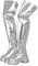 MissHeel Stivale elasticizzato con plateau Stivali sopra il ginocchio Combat Boots Nero, argento, 39 EU